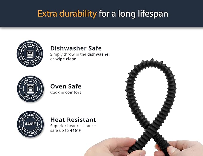Silicone Oven Guards for Racks by Linda’s Essentials (3 Pack) - Heat-Resistant Rack Protectors Shield, Prevents Burns & Scars, Easy to Fit Design, Must-Have Kitchen Safety 14 Inches Long (Black)