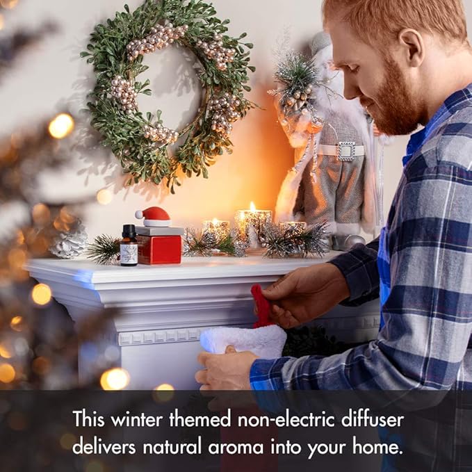 Ellia, Santa Porcelain Aroma Diffuser, Holiday Décor for Essential Oils