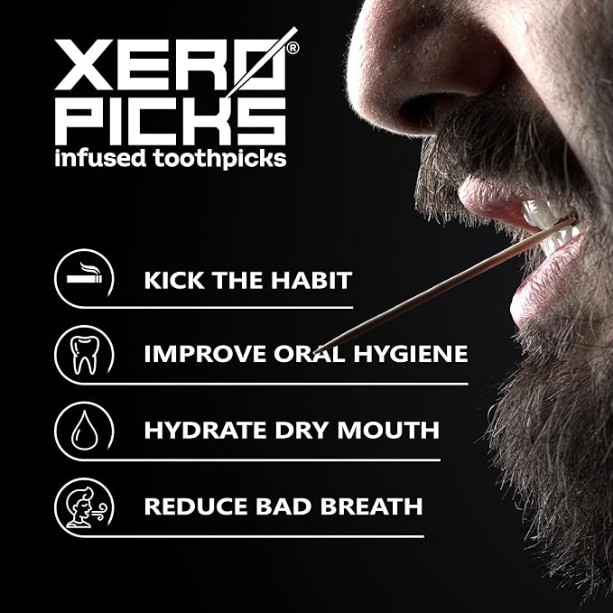 Xero Picks Infused Flavored Toothpicks to Help Quit Smoking - Nicotine Free - 60 Picks (3 Packs) (Hot Cinnamon) Non-GMO Kosher Vegan