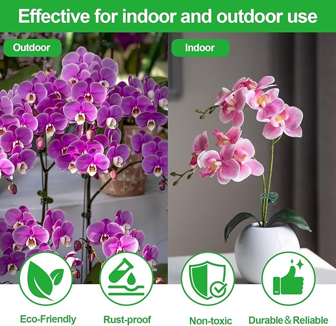 100 Pcs Plant Clips Orchid Clips,Plant Orchid Support Clips,Flower and Vine Clips，Garden Clips，Plant Clips for Climbing Plants