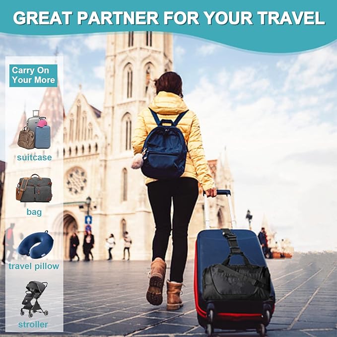 4Pack Luggage Straps for Suitcases, Travel Connector for Carry On Bag, Add Bag to Connect Two Suitcases, Adjustable Belt Attachment Accessories for Connect Your 3 Luggages, Brown