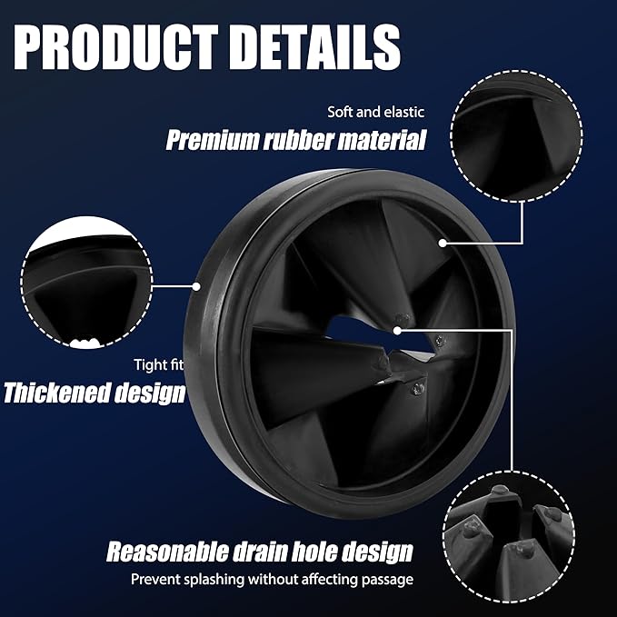 3 3/8" Garbage Disposal Splash Guard Sink Baffle QCB-AM Replacement for InSinkErator Evolution Series, Upgraded Funmit Removable Quiet Collar Drain Plugs, Garbage Disposer Accessories, Black