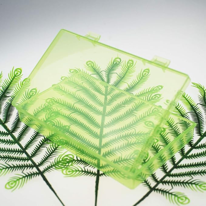 LJY 6 Pieces Rectangular Empty Mini Clear Plastic Organizer Storage Box Containers with Hinged Lids (7.1 x 4.3 x 1.2 inch, Green)