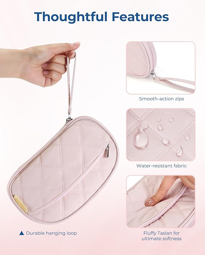 BAGSMART Cord Organizer Travel Cable Bag, Compact Tech Electronic Organizer Travel Case, Essentials for Charger, Cable, Phone, Flash drive - Pink