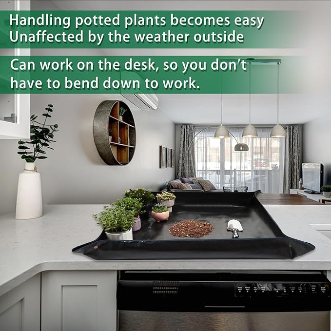 26.8" x 26.8" Plant Repotting Mat Waterproof Transplanting Mat Indoor Succulent Potting Mat Portable Gardening Watering mat Square and Foldable Garden mat