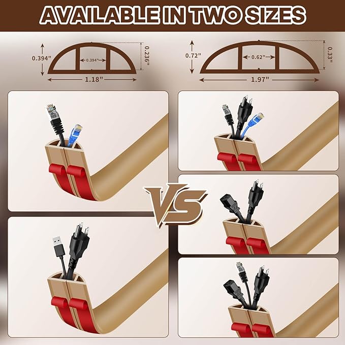 Floor Cord Cover, Floor Cable Cover, Cord Hider Floor, Soft PVC Self Adhesive, Extension Cord Covers for Floor, Prevent Cable Trips,for Offices, Gyms, Exhibitions (Light Brown, 4feet)