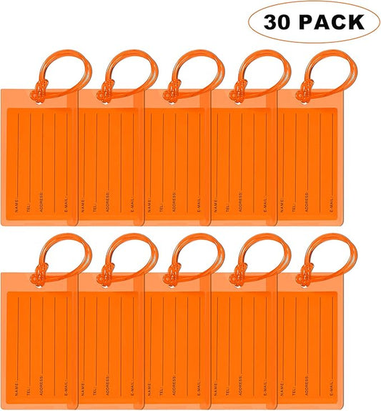 30 Pack Luggage Tags for Suitcases, Airplane Travel Essentials for Flying, International Travel Must-Haves, and Luggage Accessories by Sodsay