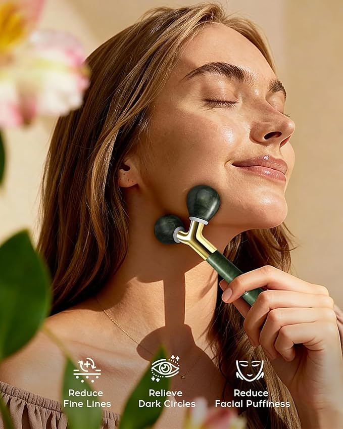 Coralogo Jade Gua Sha Facial Tools - 4pc Face Massager Tools Set with Gua Sha Facial Oil, Soap, Jade Roller for Puffiness Lymphatic Drainage Self Care Gift for Christmas Birthday Valentine's Day