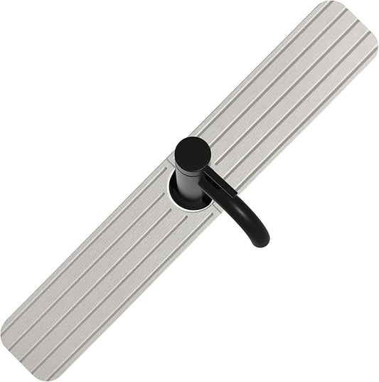 23.6inch x 4inch Kitchen Sink Faucet Mat, Water Absorbing Stone Faucet Splash Guard for Bathroom Counter, Quick Drying Diatomite Tray for Kitchen Sink, Light Gray