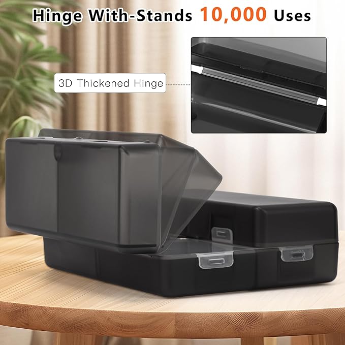 FYY 2 Pcs Daily Pill Organizer, 7 Compartments Portable Pill Case Travel Pill Organizer,[Folding Design]Pill Box for Purse Pocket to Hold Vitamins,Cod Liver Oil,Supplements and Medication-Clear Black