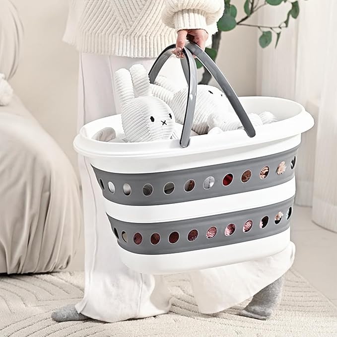 Compact Collapsible Laundry Basket, Small Size Pop-Up Hamper Perfect for Bedroom Side,Bathroom,Travel, Not for Large Families, Foldable with Handle, Measures 16 x 12.5 x 9.5 In, (Blue)