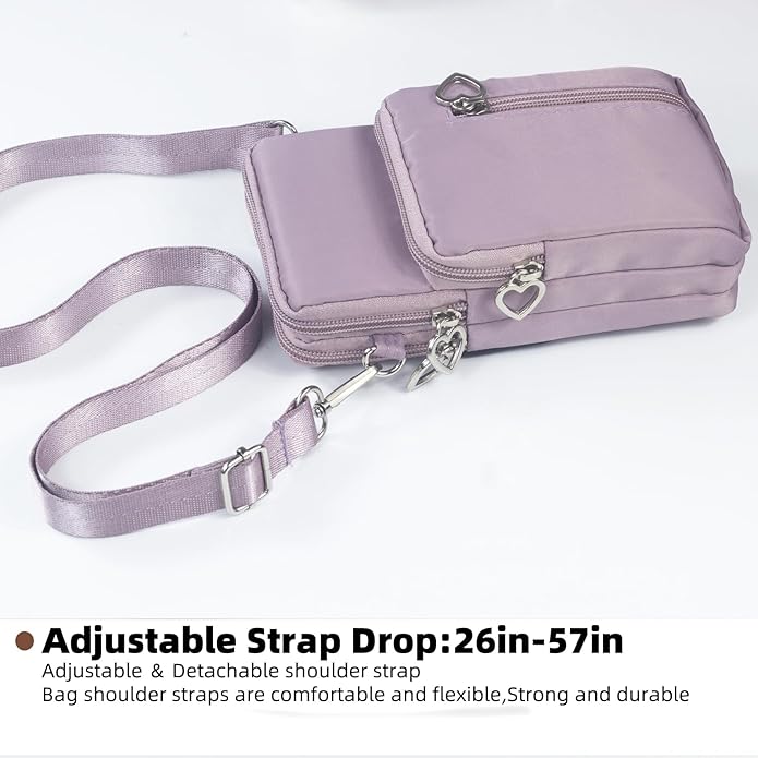 JANKS Small Crossbody Bag for Women - Mini Phone Purses with Crossbody Strap and Wallet - Nylon Arm Bag