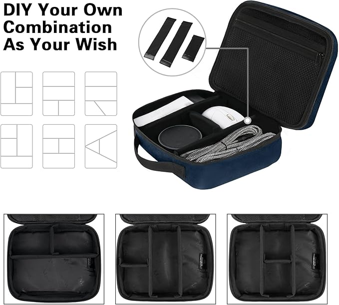MATEIN Electronics Organizer Travel Case, Water Resistant Portable Travel Cord Organizer for Earphone, Power Bank, and Flash Drive, Universal Carry Case for Cables, Tech Gifts for Men, Navy Blue