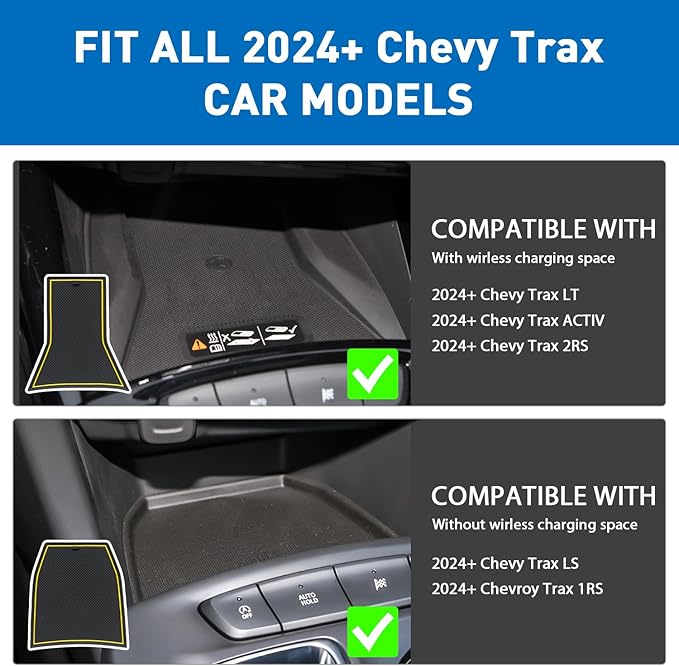 for 2024 2025 2026 Chevy Trax Accessories - for 2024 2025 2026 Chevrolet Trax (LS,1RS,LT,2RS,ACTIV) Cup Holder Inserts Door Slot Mat Compartment Center Console Liners (14 Pcs, Yellow Trim)