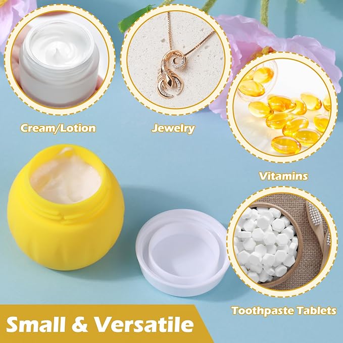 Travel Containers for Toiletries, GLAMFIELDS TSA Approved 1.7oz 50ml Travel Size Silicone Cream Jars BPA Free, Leak-proof Travel Essentials with Lid for Cosmetic Face Hand Body Cream Purple (4 Pack)