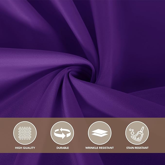 sancua Purple Tablecloths for 8 Foot Rectangle Tables, 8 Pack - Washable Polyester Fabric Table Cloth for Halloween Party Wedding Birthday Banquet Reception, 60x120 Inch