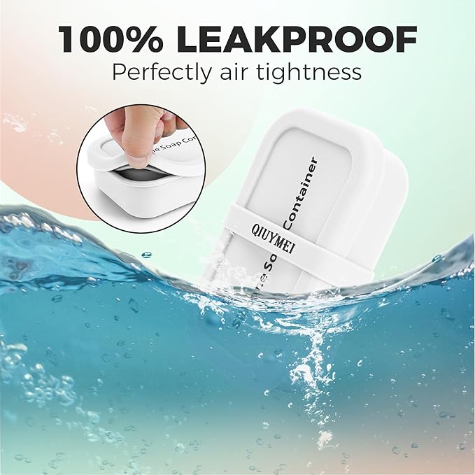 Silicone Soap Holder， Enhanced Leak-Proof Travel Soap Container with Draining Layer，Portable Shampoo Bar Holder, Soap Case with Soap Bag, Soap Dishes for Bathroom/Camping/Gym/(White)