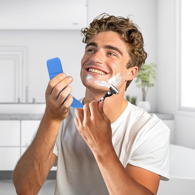 Hand Mirror,Ultrathin Ultralight, Portable, Folding, Handheld, Compact Travel Mirror for Camping,Home,Office,Small Mirror for Pocket and Purse,Good for Gift (Red)