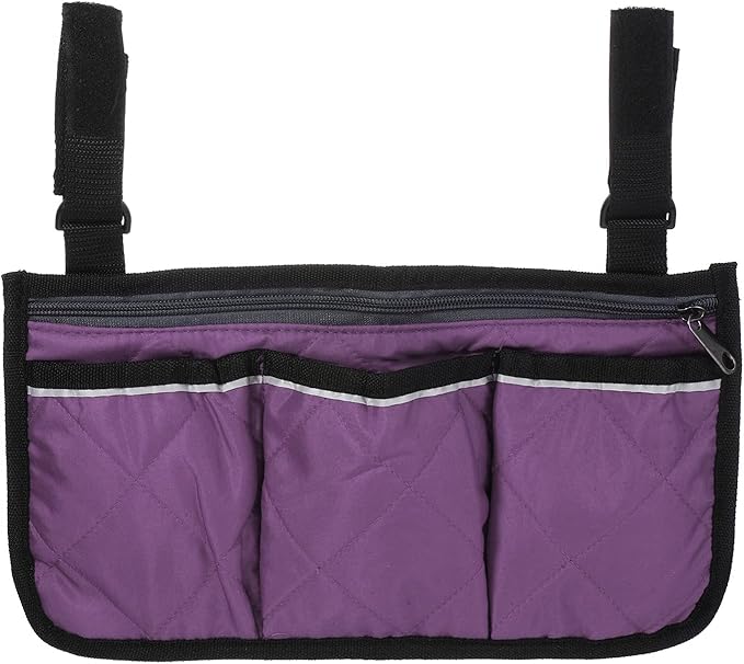 PATIKIL Beach Chair Armrest Bag, Waterproof Beach Chair Hanging Storage Pouch Arm Rest Magazine Snack Bag with 4 Pockets for Camping Outdoors