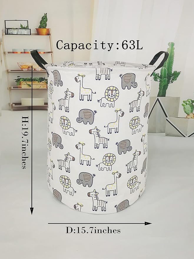 Kids Hamper Baby Storage Bins Gift Toy Box Organizer Nursery Waterproof Laundry Basket Large Canvas Collapsible Chest for Boys Girls Bedroom Closet Shelf Room Decor