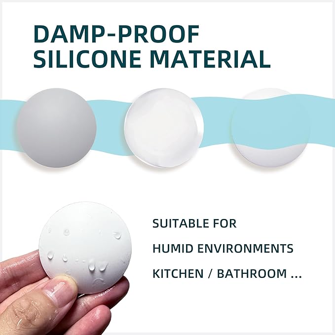 Door Stoppers Wall Protector, Silicone Door Bumper, Self-Adhesive Wall Shield, Door Slamming Silencer, Door Knob Guard for Home, Office, School, 2 Inch Diameter, 12 Pack, Black