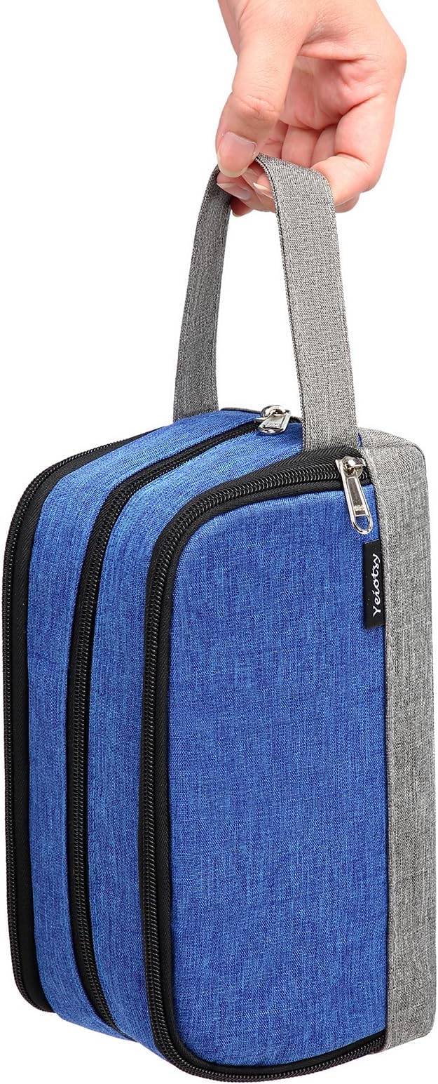 Yeiotsy Men's Travel Toiletry Bag – Color Clash Dopp Kit with Mesh Pockets, Durable Shaving Organizer for Gym, Camping & Weekend Trips