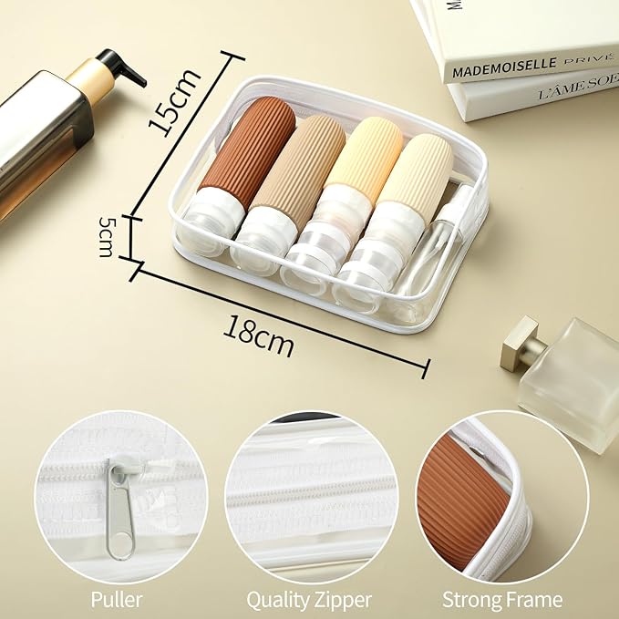 16 Pack Travel Bottles Set, TSA Approved Leak Proof Silicone Squeezable Containers for Toiletries, Refillable Travel Accessories for Conditioner, Shampoo, Lotion & Body Wash Accessories