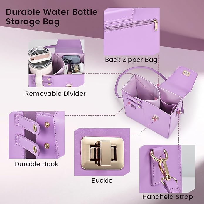 Outdoor Portable Crossbody Water Cup Purse Bag Water Bottle Carrier Bag with Phone Pocket Tumbler Carrier with Strap
