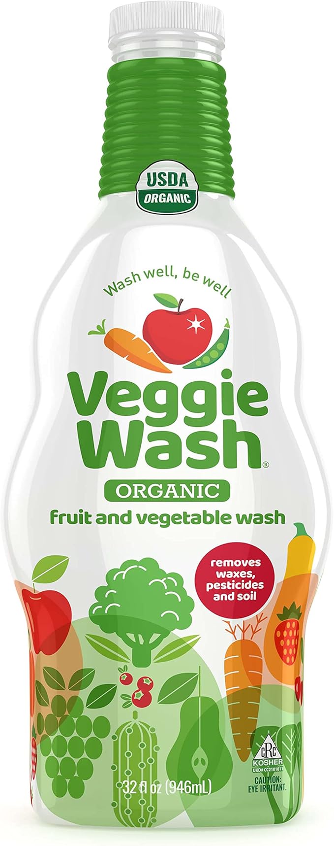 Veggie Wash Organic Fruit and Vegetable Wash Soaker, 32 Fluid Ounce