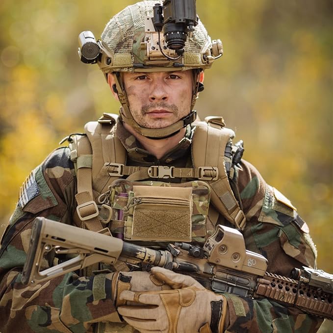 Qavctw Tactical Admin Pouch Bag with Hook and Loop Tool Storage Bag Snack Pouch Candy Bag Hanging Pouches Backpack Accessory Pouch