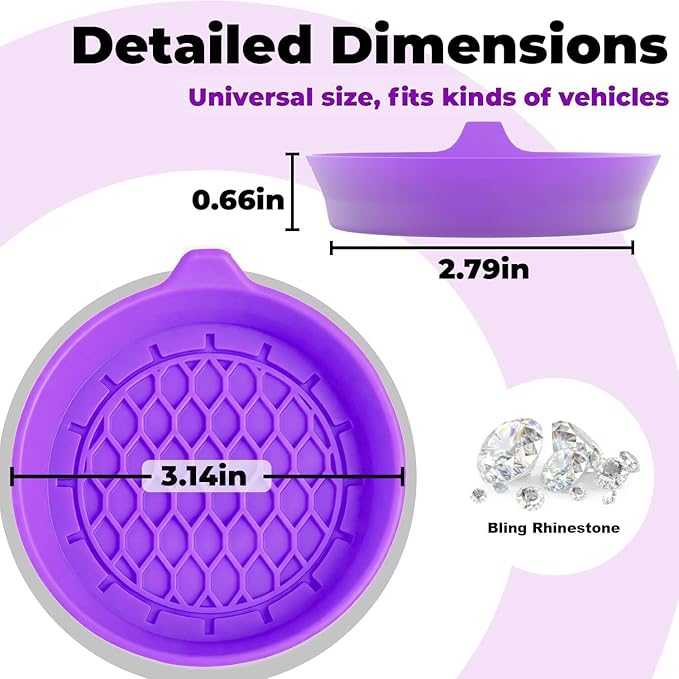 4 PCS Car Cup Coasters, Universal Cup Holder Coaster for Car Accessories, CupHolders Insert for Women Non-Slip Silicone Car Cup Holder Coasters