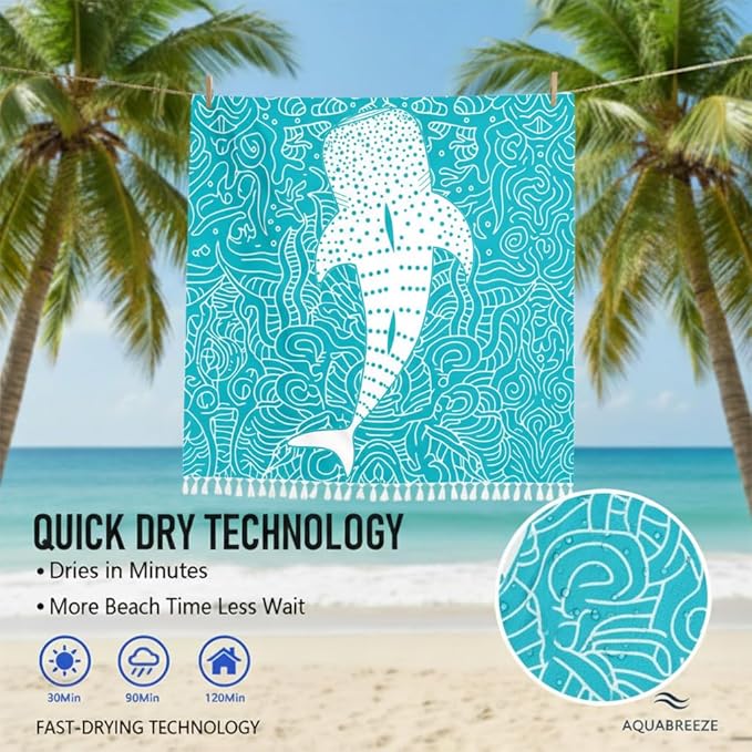 Oversized Turkish Beach Towel Blanket Cotton Giant XL Sandproof Towels Huge Linen XXL Extra Large Big Throw Quilt Blankets for Adults Cloud Travel Camping Glamping Accessories Essentials Whale Shark