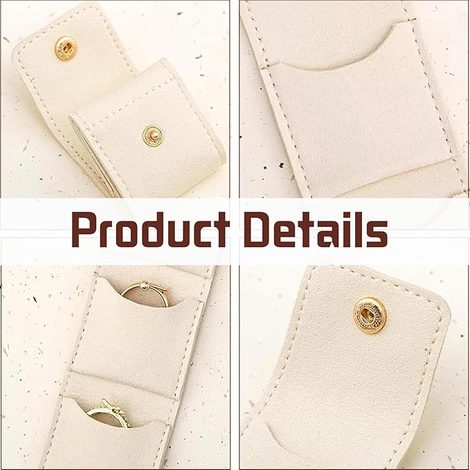 3Pcs Mini Travel Jewelry Bag, Small Travel Jewelry Organizer Case, Foldable Jewelry Roll for Earrings, Necklaces, Rings, Chain Bracelets, Brooches