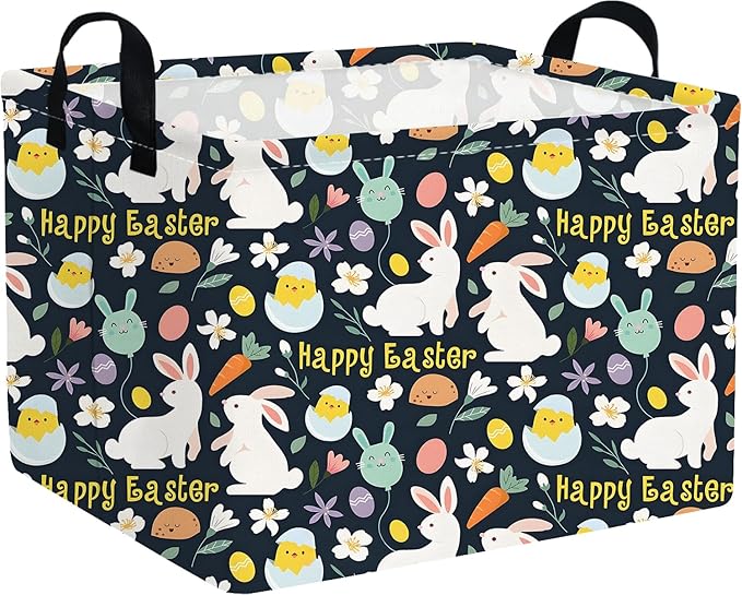 Rectangular Black Easter basket,Easter basket empty,Kids Storage Baskets for kids Bedroom,Gift Organizerm,Kids Storage Bin,Easters gift baskets,Kids home Decor(Black Easter)