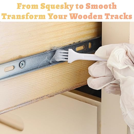 Wood Lubricant Multi-Purpose Paste Wax, 5oz for Home, Restore & Maintain Wooden Slide, Loosen Drawer Slide, Drawers, Doors, Hinges, Eliminate Sticking & Noise