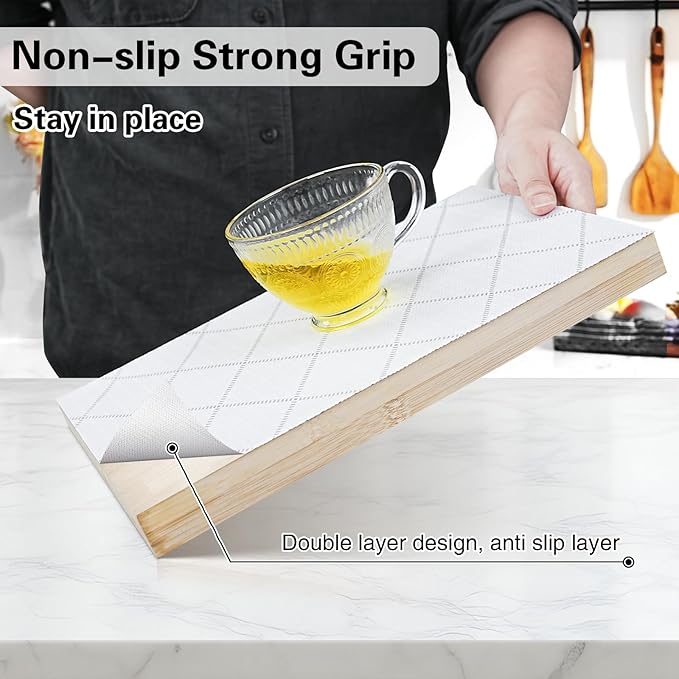 Shelf and Drawer Liner for Kitchen Cabinet,12 in x 30 FT Non-Adhesive Rhombus Cabinet Liners for Shelves Non-Slip Waterproof Kitchen Drawer Liners Contact Paper Shelf Paper with Knife and Tape Measure