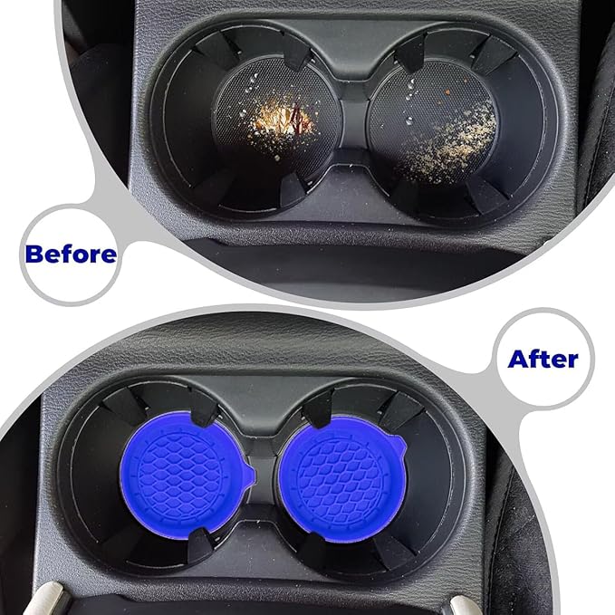 2 PCS Car Cup Coasters, Universal Cup Holder Coaster for Car Accessories, CupHolders Insert for Women Non-Slip Silicone Car Cup Holder Coasters