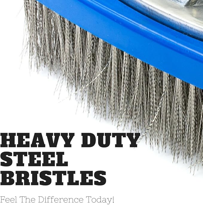 Aquatix Pro Heavy Duty Pool Brush, Durable 10" Swimming Pool Cleaner Brush Best for Tackling Stubborn Stains, Aluminium Handle & Stainless Steel Bristles, Suitable for Concrete & Gunite Pools.