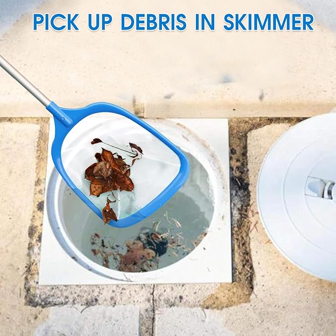 TidyMister Hot Tub Skimmer Spa Net with 5ft Aluminum Pole Ultra Fine Mesh Net Handy Leaf Skimmer for Small Above Ground Pools Pick Up Fine Debris Lightweight Net