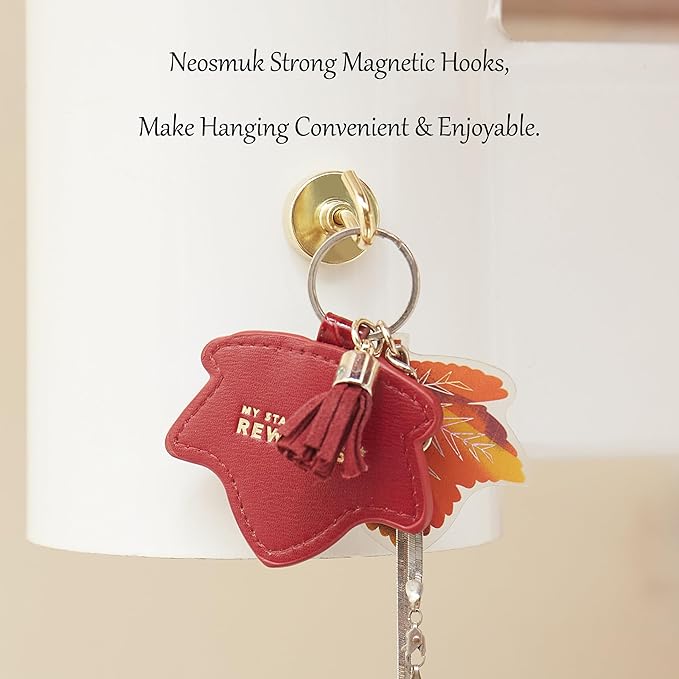 Neosmuk Magnetic Hooks, Heavy Duty 85lb+ Strong Magnet Hook for Cruise Cabins, Cruise Ship Essentials for Hanging, Metal Wall Refrigerator Hangers (Golden, 10 Pack)