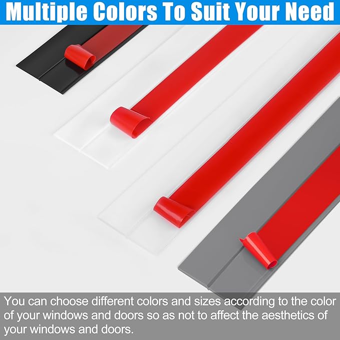 Draft Seal Tape for Doors and Windows 3 in x 40 Ft Silicone Weather Stripping Extra Thick 2mm Door Seal Strip with Strong Adhesive Draft Insulation Stopper Side Seal - White