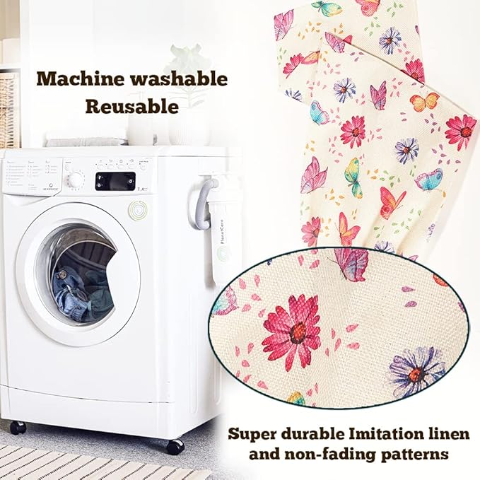 2PCS Butterfly Plastic Bag Holder for Kitchen Essentials, Reusable Hanging Grocery Bag Organizer, Washable Large Grocery Trash Garbage Bags Storage Dispenser Butterfly Kitchen Decor