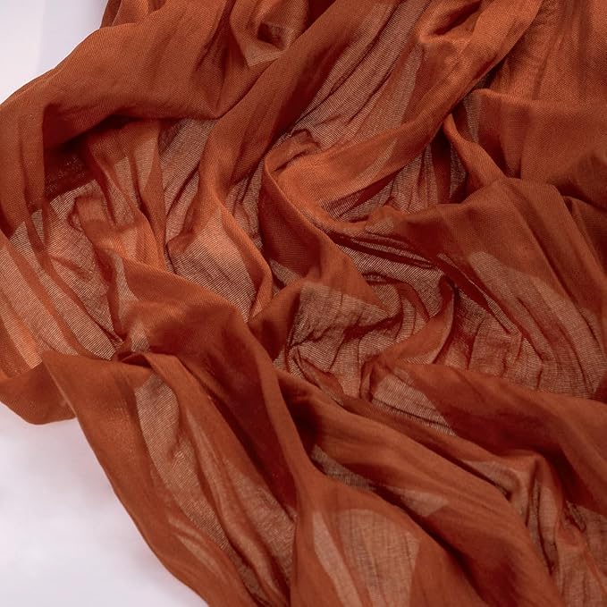 Socomi 3pcs Terracotta Summer Cheesecloth Table Runner Boho Rustic Gauze 120 inch 10FT Cheese Cloth Sheer Runner for Wedding Party Baby Shower Birthday Home Decor Holiday Decorations