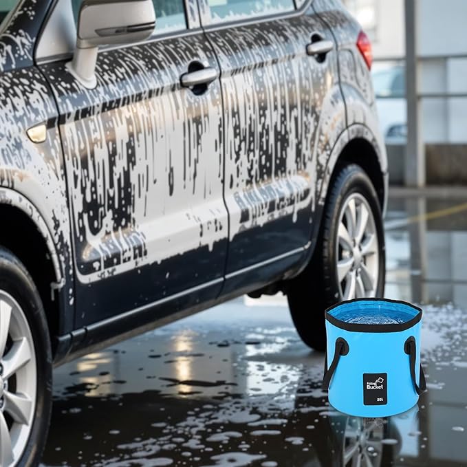 3 Pcs 5 Gallon Bucket Collapsible Foldable Bucket with Handle 20L Outdoor Water Buckets Collapsible for Camping Fishing Hiking to Hold Water Folding Container Carry Bag Lightweight