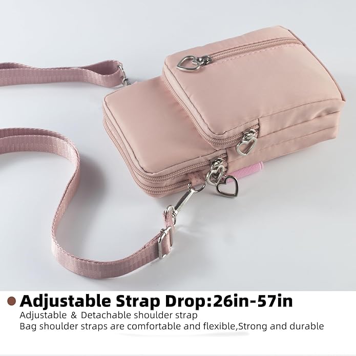 JANKS Small Crossbody Bag for Women - Mini Phone Purses with Crossbody Strap and Wallet - Nylon Arm Bag