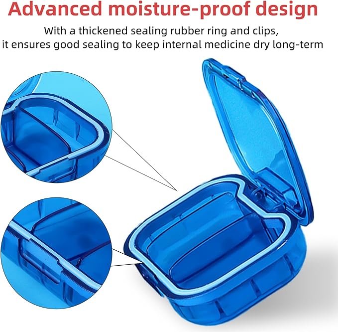 3 Pack Travel Mini Pill Organizer, 3 Compartments Portable Small Pill Case, Mini Small Pill Box to Hold Vitamins, Portable Pill Container for Pocket Purse Medicine Organizer