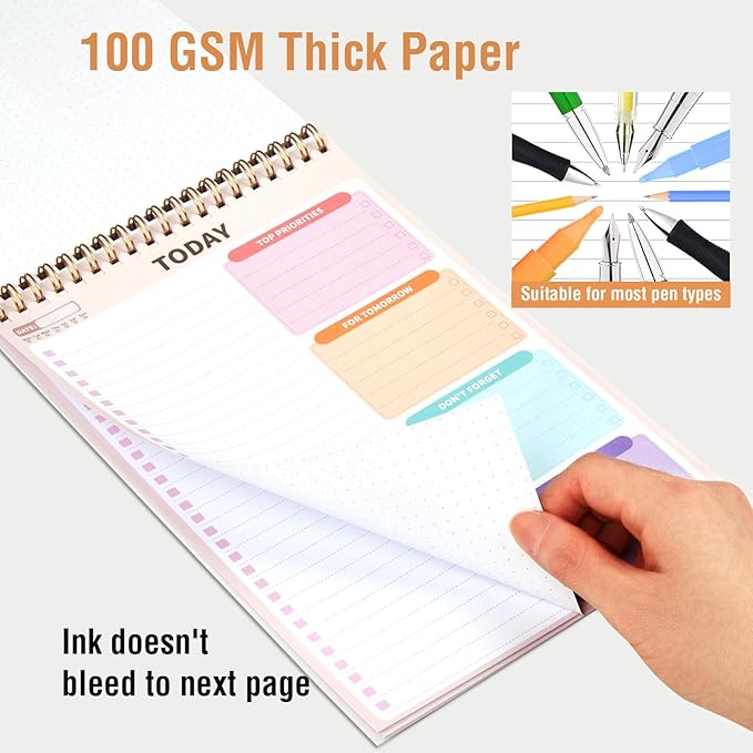 Forvencer To Do List Notepad with 52 Sheets (6.5 x9.8), To Do List Notebook for Work, Undated Daily Planner Organizer for Tasks Checklist & Goal Planning, To Do List Perfect for Office, School