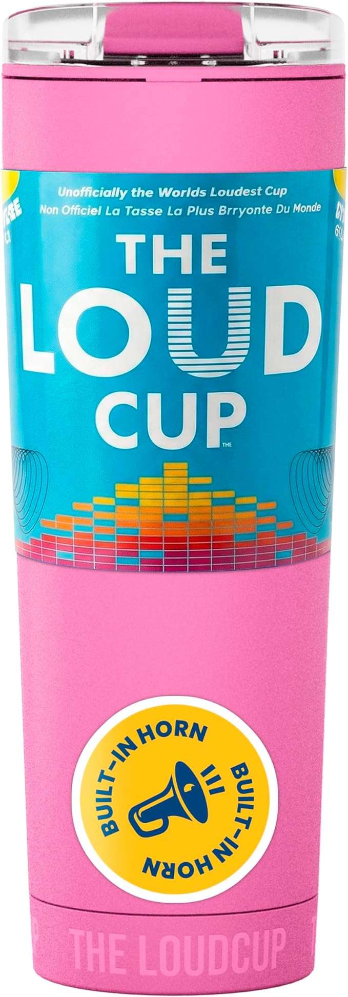 The LoudCup Blow Horn Tumbler, Cheer & Sip 2-in-1 Reusable Water Bottle with Built-In Horn for Sports Games, Tailgates, Parties & Events, BPA-Free
