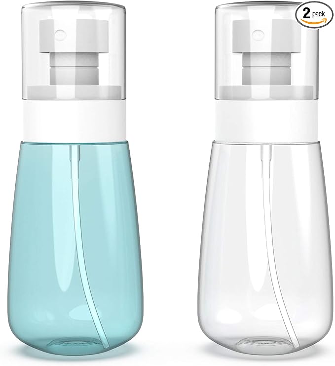 RELANOR Pack 2 Small Spray Bottle Travel Size 2oz/60ml - Fine Mist Mini Empty Spray Bottles - Leak Proof - for Toners, Face & Hair Mist