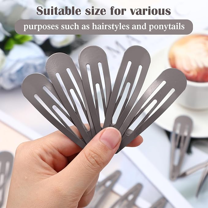 WILLBOND 30 Pieces 3.1 Inch Large Metal Snap Hair Clips Nonslip Barrettes Women Hair Accessories (Dark Blue)